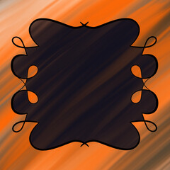 black frame orange background,copy space