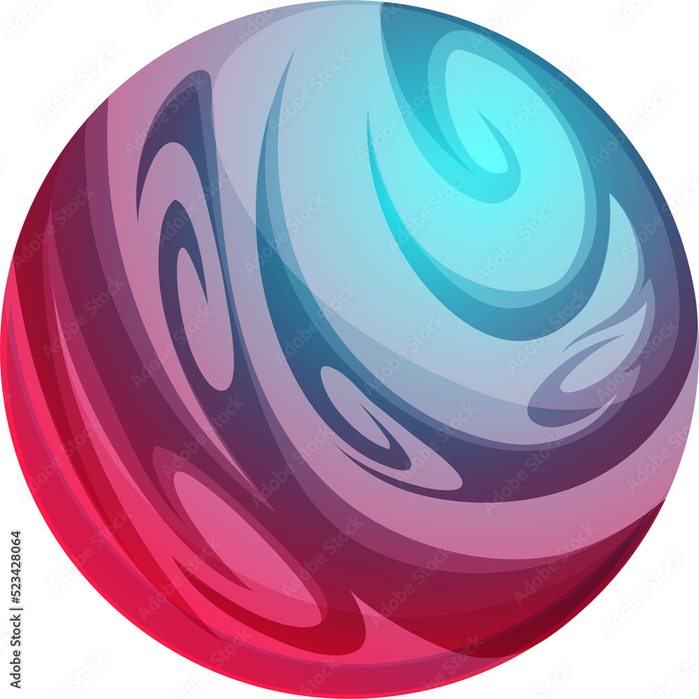Poster mysterious space planet with foggy surface, globe