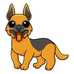 Cute german shepherd dog cartoon