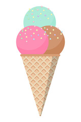 Sweet ice cream. Collection ice cream illustration. Funny ice cream. Transparent background. Illustration