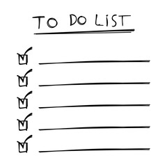 To do list icon with hand drawn text. Checklist, task list. Transparent background. Illustration