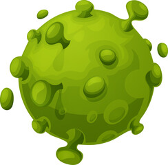 Cartoon alien space planet with suction cups