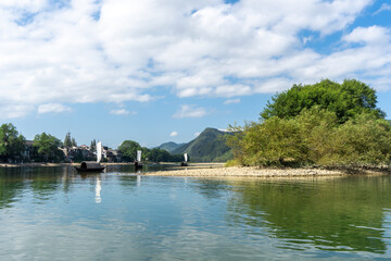 Ancient dam scenic area in Lishui, Zhejiang province, China, with picturesque natural scenery.