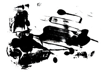 Figurative and non-figurative black paint stains