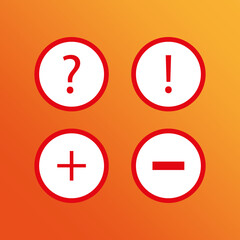 Plus minus signs different. Vector illustration. Stock image. 