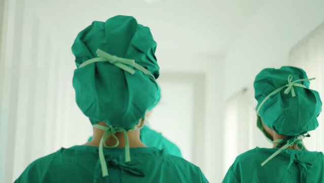Surgeon walking into the operation room.