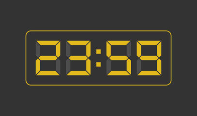 23:59, Digital clock number. Vector illustration.
