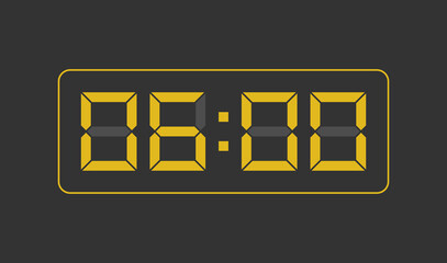 6:00, Digital clock number. Vector illustration.
