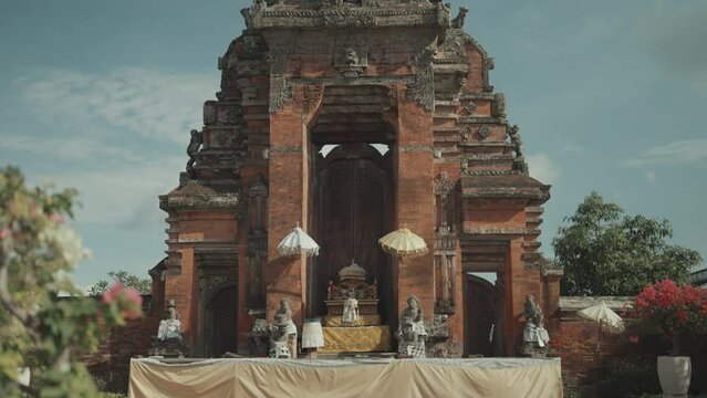 Beautiful Balinese Hindu Temple and Statue at Kertha Gosa Semarapura Klungkung Bali Indonesia