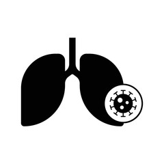 Pneumonia icon, asthma or tuberculosis, isolated on white background. vector illustration