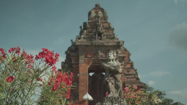 Beautiful Balinese Hindu Temple and Statue at Kertha Gosa Semarapura Klungkung Bali Indonesia