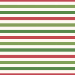 Seamless pattern with red, green, and white stripes. Horizontal striped pattern for Christmas.