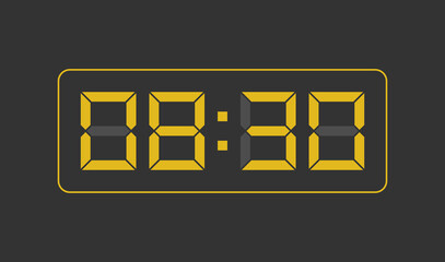 8:30, Digital clock number. Vector illustration.
