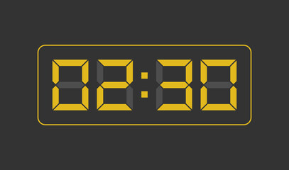 2:30, Digital clock number. Vector illustration.
