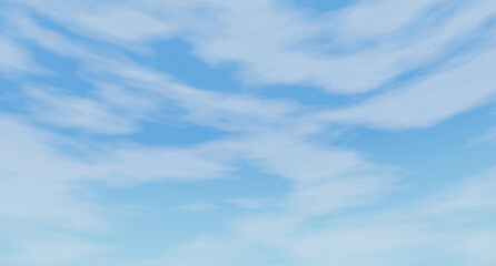 The blue sky was full of clouds in the morning.