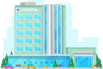 Hospital building exterior isolated medical center