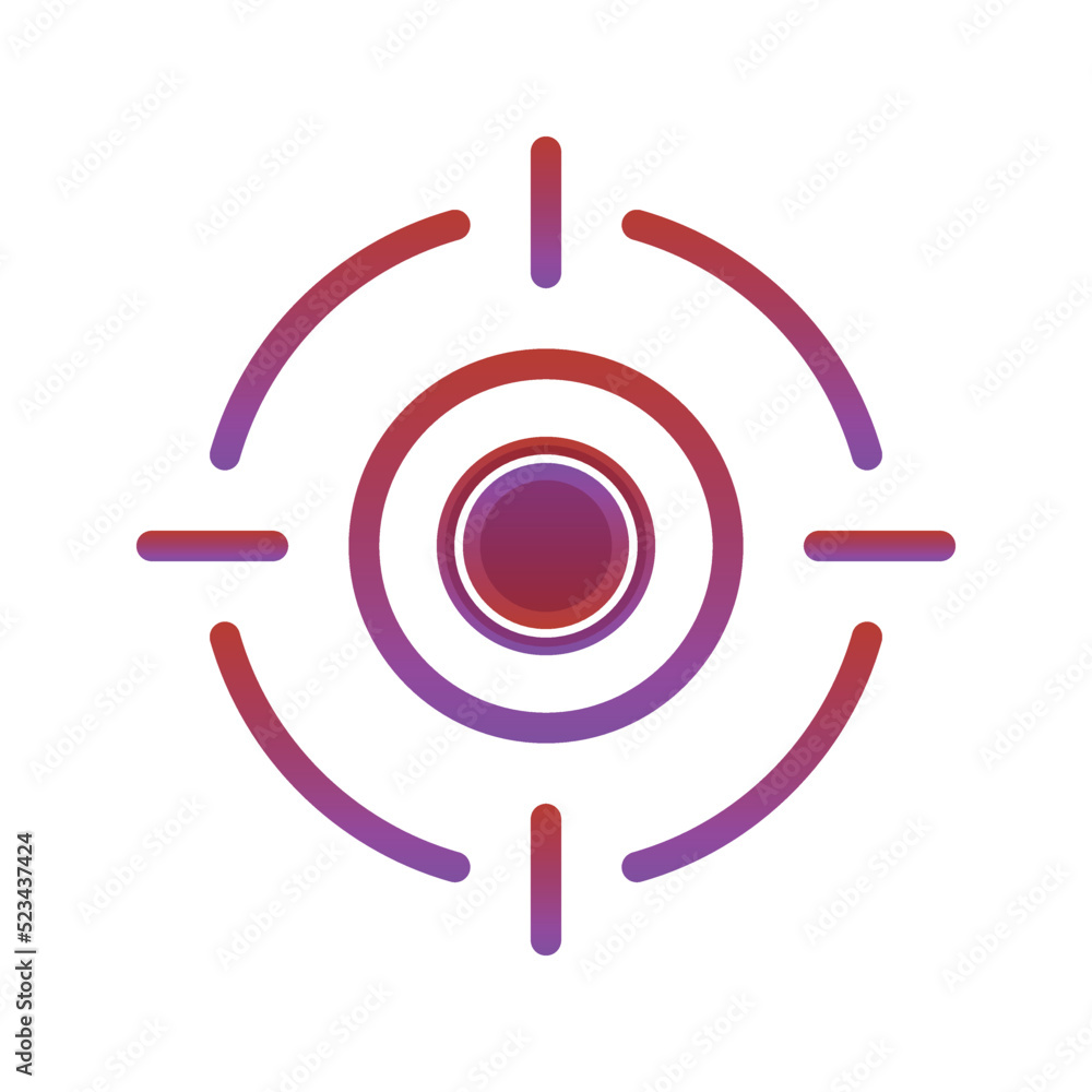 Poster target coin logo gradient design template icon element