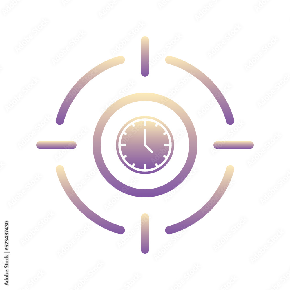 Poster target clock logo gradient design template icon element
