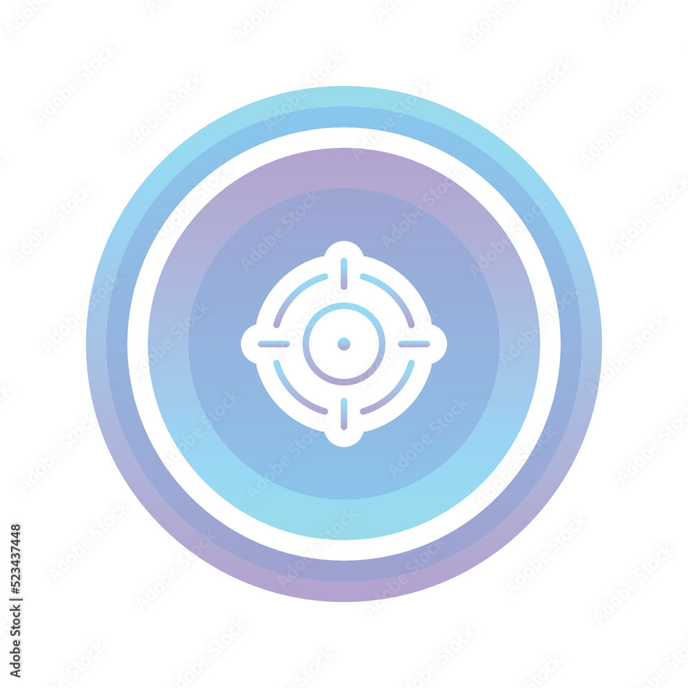 Poster target coin logo gradient design template icon element