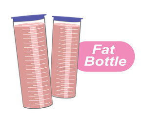 Fat Bottle Vector, Liposuction. Fat from Liposuction in Bottle.