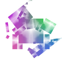 Abstract isolated transparent glitch art gradient texture.