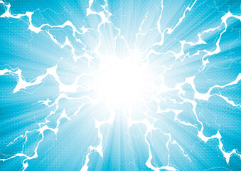 カケアミ トーン　雷 放射線 青　背景 グラフィック イラスト