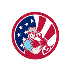 American Industrial Maintenance Mechanic USA Flag Icon