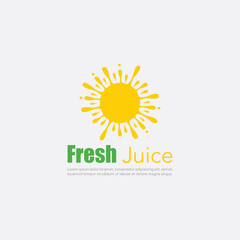 Fresh juice vector logo isolated on white background