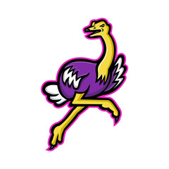 Ostrich Running Mascot