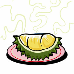 sweet-smelling durian fruit cartoon