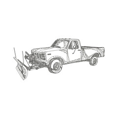 Snow Plow Truck Doodle Art