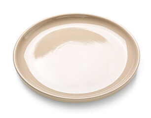 Empty ceramic plate isolated on white