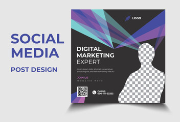 Modern digital marketing social media post template 
