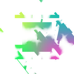 Abstract isolated transparent glitch art gradient texture.