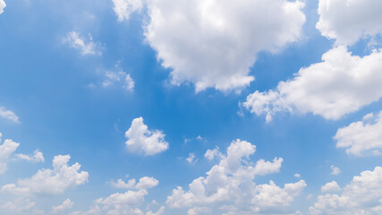Panoramic view of clear blue sky and clouds, clouds with background.