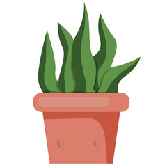 Green Cactus in plant pot element design