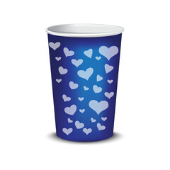 blue cup isolated on white backgrounc
