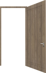Open door, wood pattern, single door