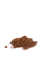 coffee grounds on a white background