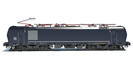 Locomotive 3D rendering on white background