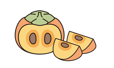 柿のイラスト素材。