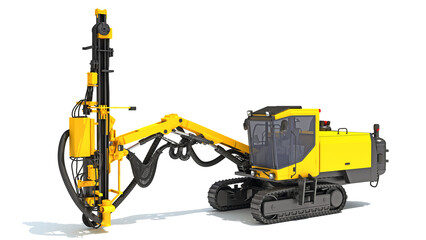 Surface Drill Rig 3D rendering on white background - obrazy, fototapety, plakaty