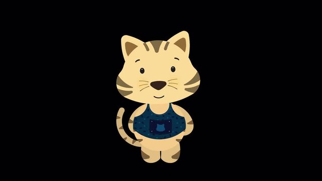 Animated Cartoon Cat Character