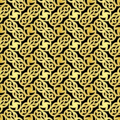 Abstract gold ethnic ikat pattern. Wallpaper in the style of Baroque. Design for background, wallpaper, illustration, fabric, clothing, batik, carpet.
