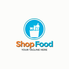 Food shop online logo template design