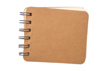 Brown notebook isolated on transparent background. notepad