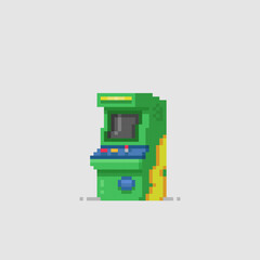 arcade console in pixel art style