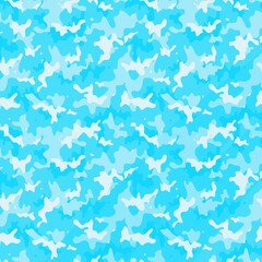 Fototapeta premium Blue camouflage military for designer background. Gentle classic texture. 