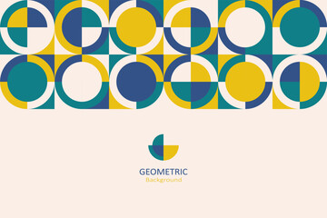 Abstract colorful flat geometric background, template design with the simple shape of circles. Landing page design, Vector Illustration.