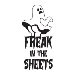 Fototapeta na wymiar Freak In The Sheets Tshirt Design